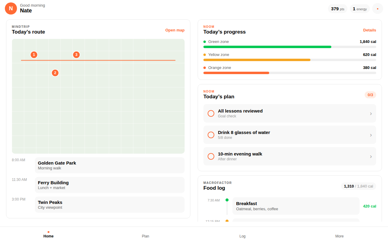 Dayboard — Laptop (two-column)