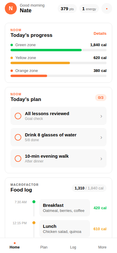 Dayboard — Mobile (stacked)
