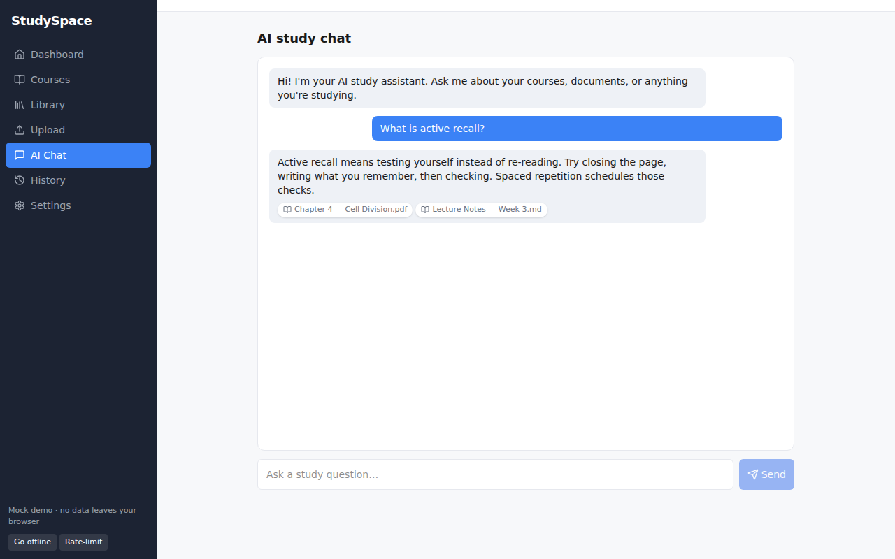 Chat · reply with citation cards